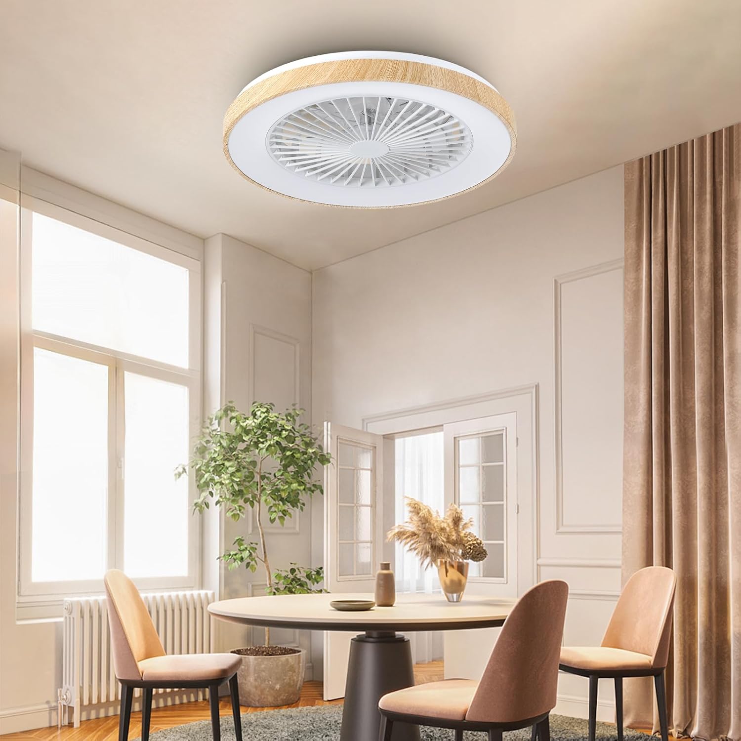 Detalle de Deckenventilator mit Beleuchtung (Ø48 cm) – leiser DC-Motor, RGB LED, Fernbedienung, 6-Gang