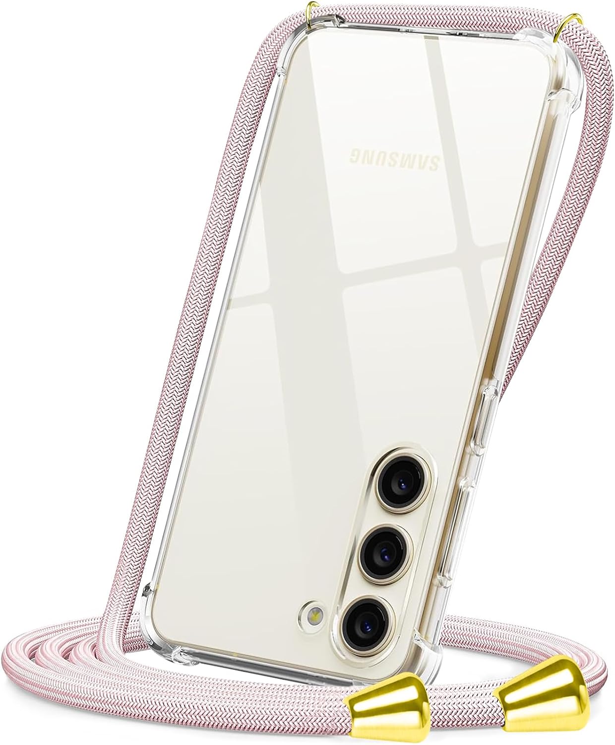 Detalle de CAROKI Crossbody Case for Samsung Galaxy S23 Plus clear TPU 1 strap