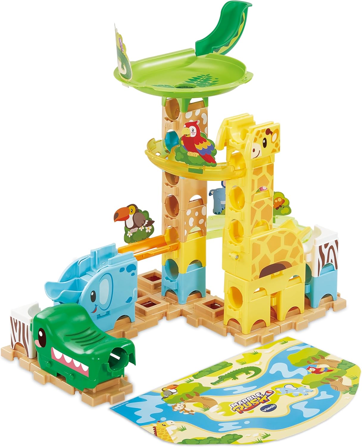 Detalle de VTech Marble Rush Safari Slides: a cheerful, expandable play set for curious juniors