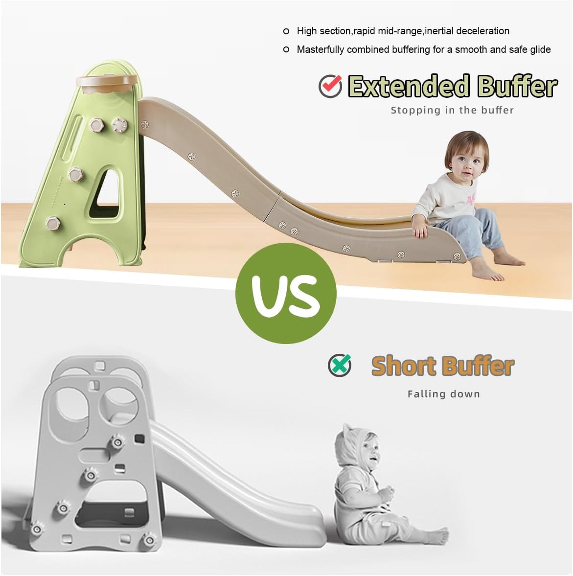 Thumbnail 2 de Indoor Toddler Slide for Kids 3-in-1 Play Climber Playset with Basketball Hoops and Ball