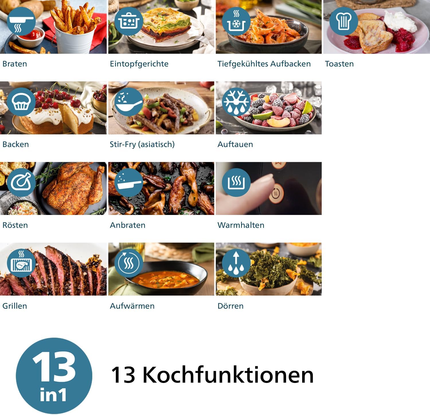 Thumbnail 5 de Philips Airfryer 2000 Series Standard 6.2L NA230/00 – Heißluftfritteuse mit Sichtfenster, Touchscreen & RapidAir