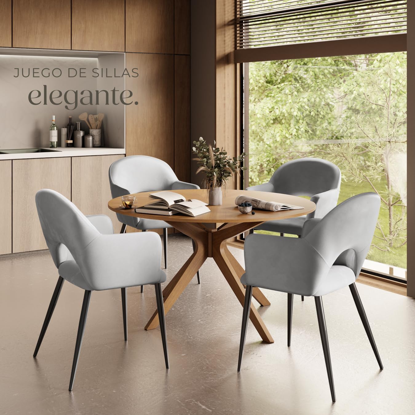 Thumbnail 1 de tectake® sillas de Comedor Terciopelo 120 kg