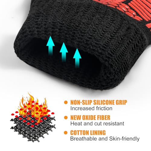 Thumbnail 4 de FITFIV BBQ Gloves: 1472°F Heat Resistant Oven Mitts with Silicone Grip