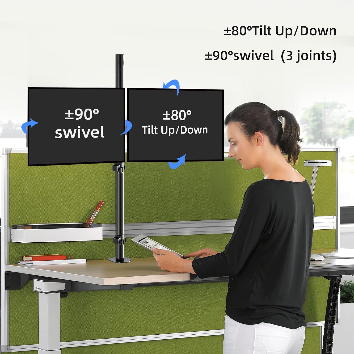 Detalle 2 de Bracwiser MD7842 dual monitor arm 800mm