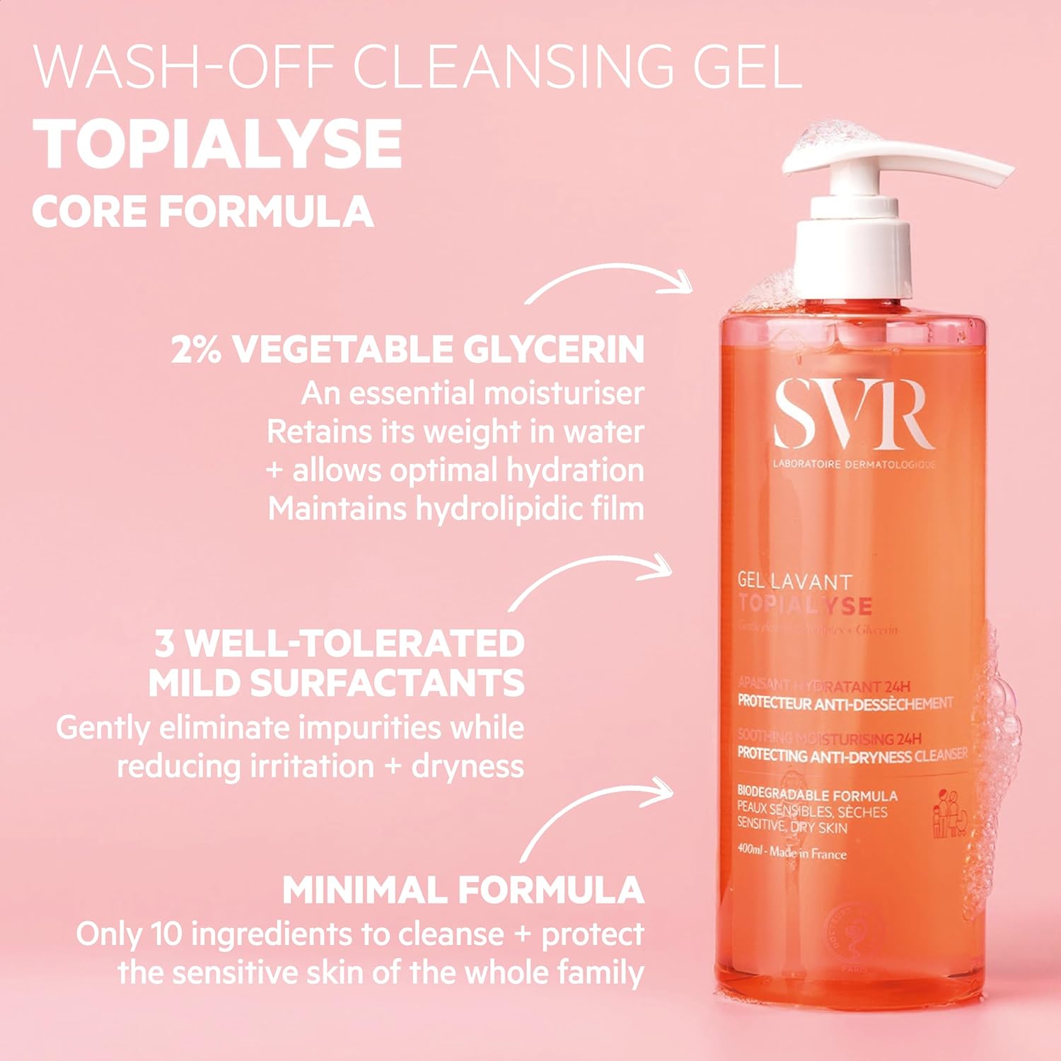 Thumbnail 2 de SVR TOPIALYSE Soothing Gentle Gel Wash: a gentle, barrier-conscious cleanser for dry, sensitive skin