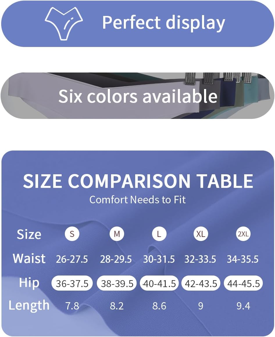 Detalle de Hellopopgo Seamless Thongs for Women, 6-Pack, V-Waist No-Show Underwear