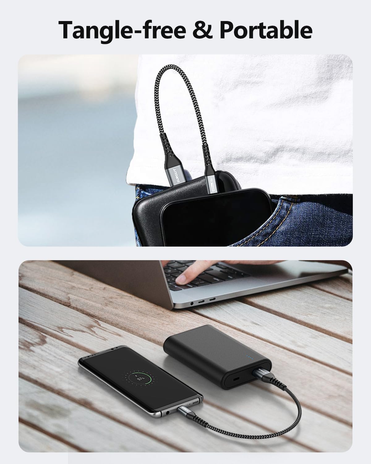 Thumbnail 5 de SUNGUY USB‑C Kabel 3er‑Pack (15 cm) – USB‑C auf USB‑C für Schnellladung und Datenübertragung
