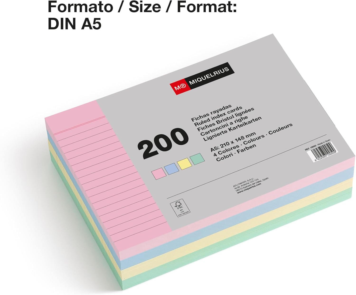 Thumbnail 2 de Miquelrius Flashcards 200 fichas A5 pastel