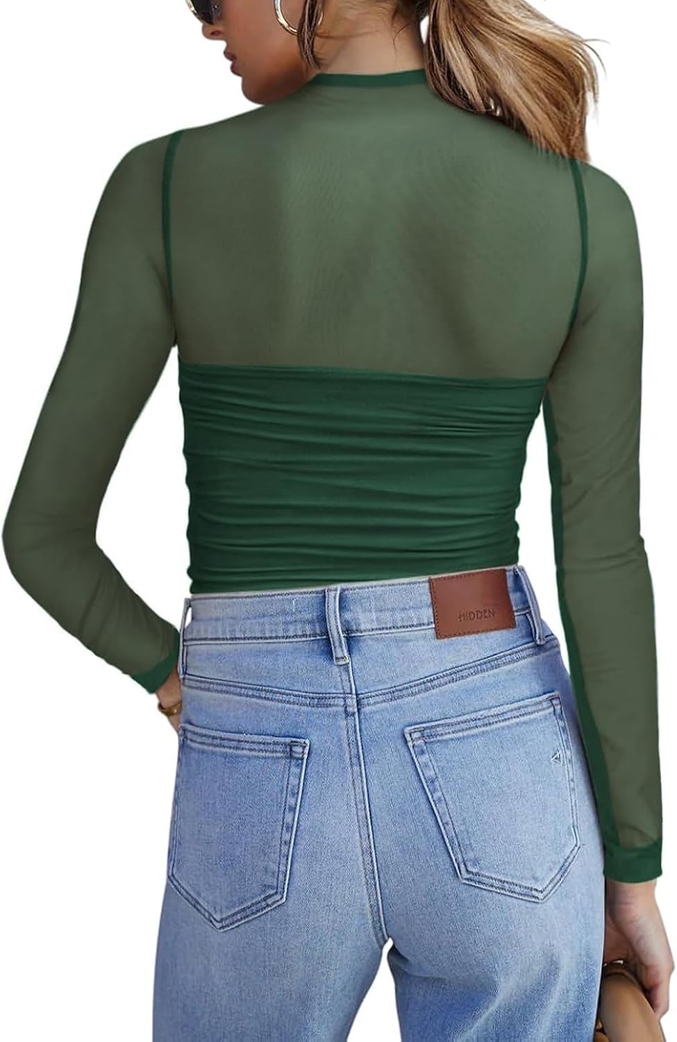 Detalle 2 de Zeagoo Mesh Oberteil Langarm Slim Fit