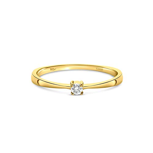 Detalle 2 de MIORE Anello di fidanzamento con diamante 0,05 ct in oro giallo 9K – Solitario brillante