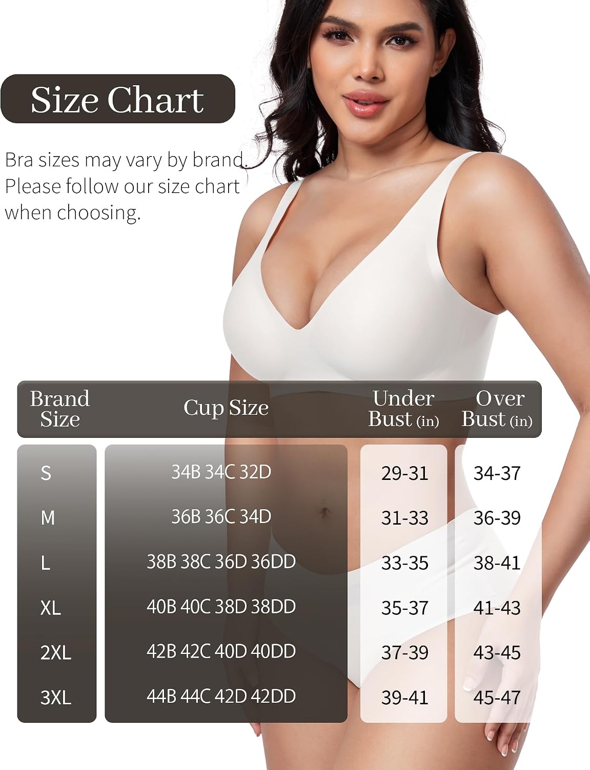 Detalle 2 de GXOULRRA Jelly Bra Wireless Plunge Bralette, Deep V-Neck and Back Smoothing