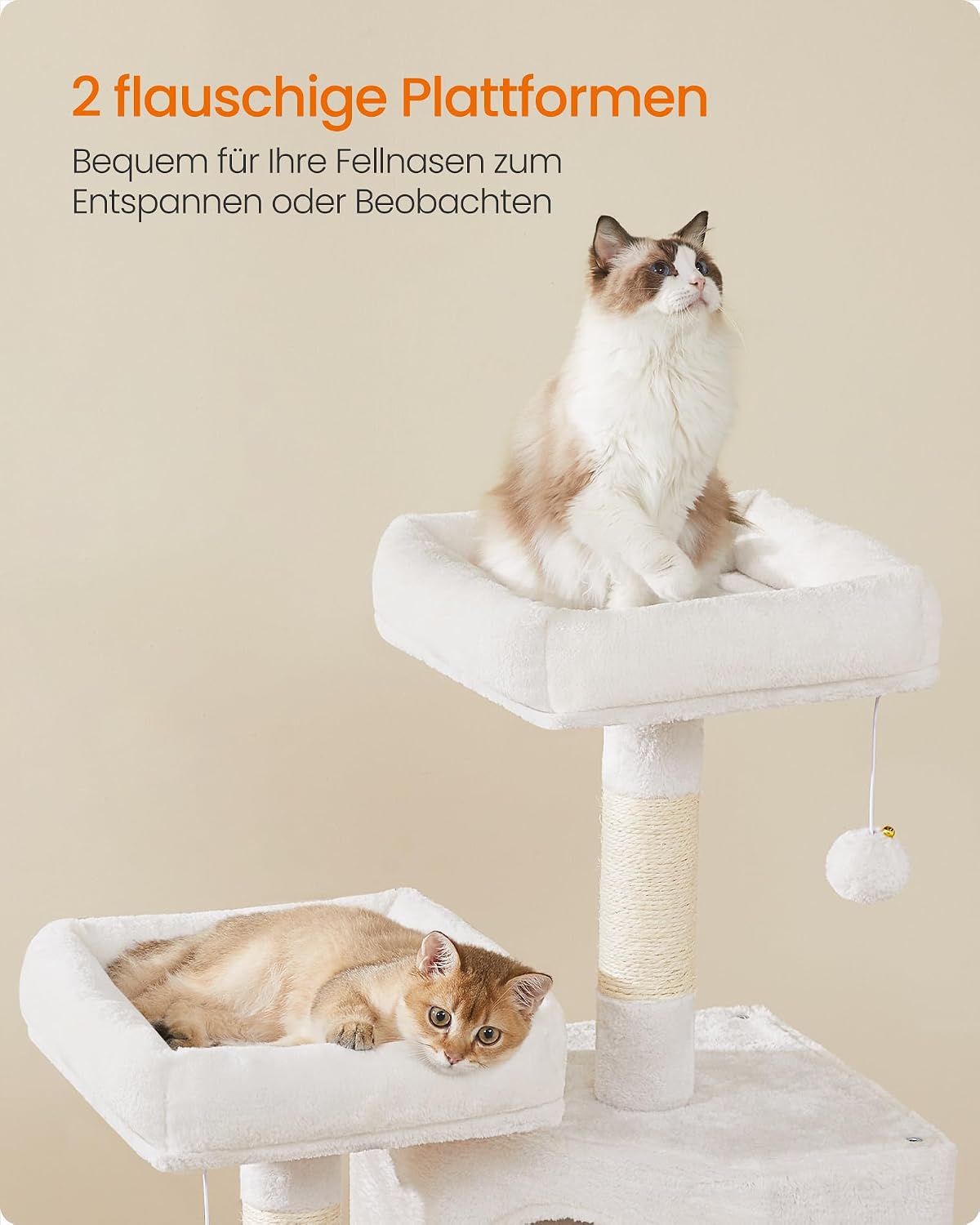 Thumbnail 2 de Feandrea Kratzbaum PCT141W02, Katzenbaum mit Kratzbrett und Aussichtsplattform (115 cm)
