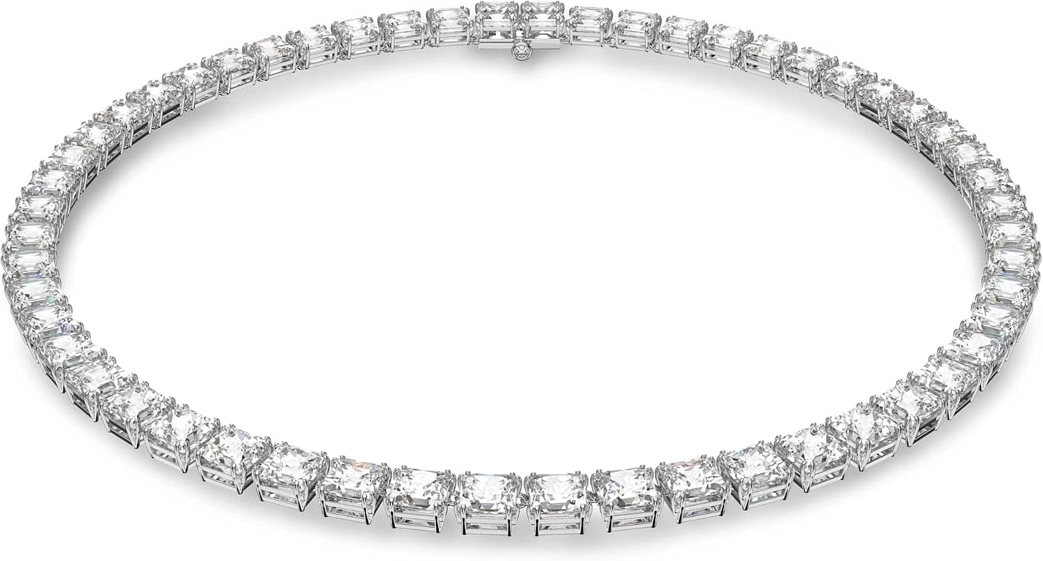 Detalle de Swarovski Collana Mesmera Bianca: lucentezza rodio e Zirconi in un mix di tagli