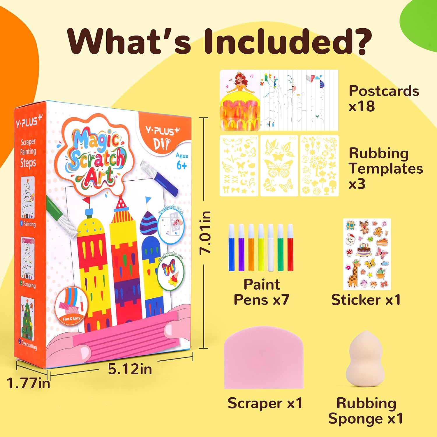 Detalle 2 de YPLUS Magic Scratch Art Postcards for Kids (Ages 3-12) – Scraper Painting & Rubbing Postcards, Bookmarks & Travel Play Set