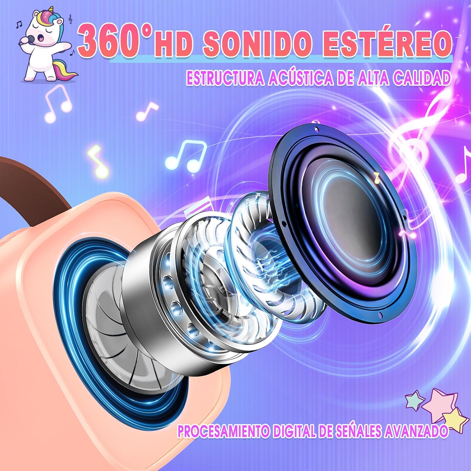 Detalle de Dislocati Karaoke Infantil 2 micrófonos 🎤