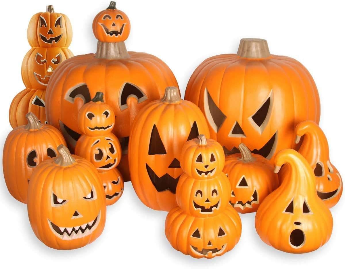 Thumbnail 6 de DUNCHATY 12-Inch Lighted Halloween Pumpkin Lantern with Warm White LED