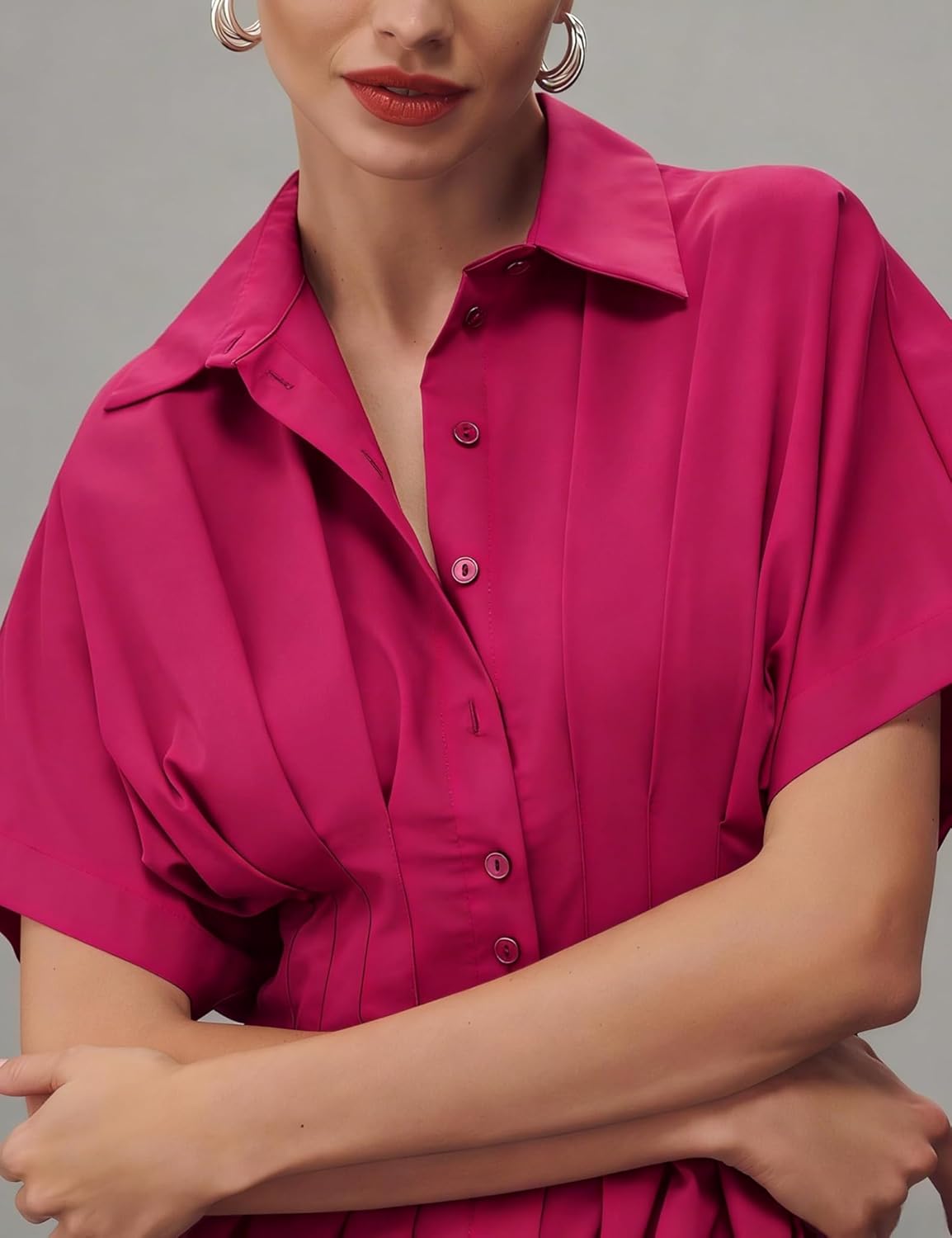 Thumbnail 3 de Yeokou Shirt Dress for Women: Casual Maxi with Pockets