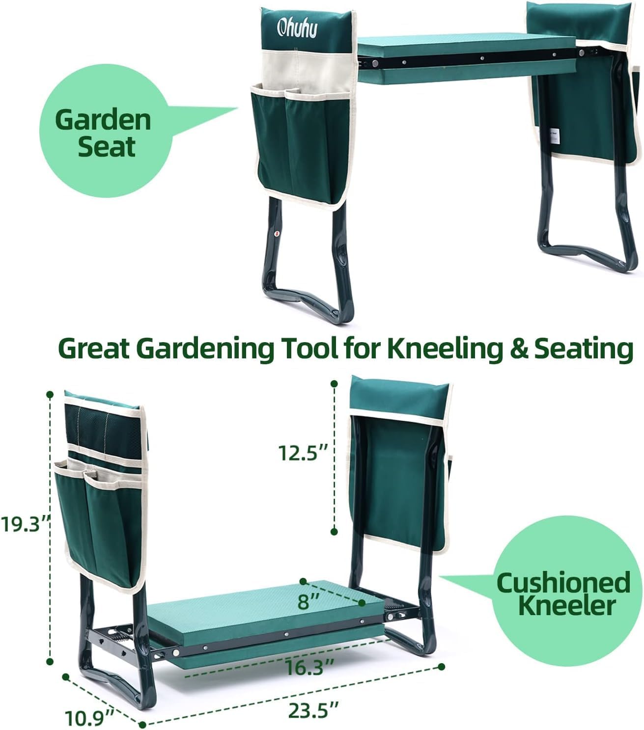Detalle de Ohuhu Ohuhu Kniebank 150 kg Gartenhocker