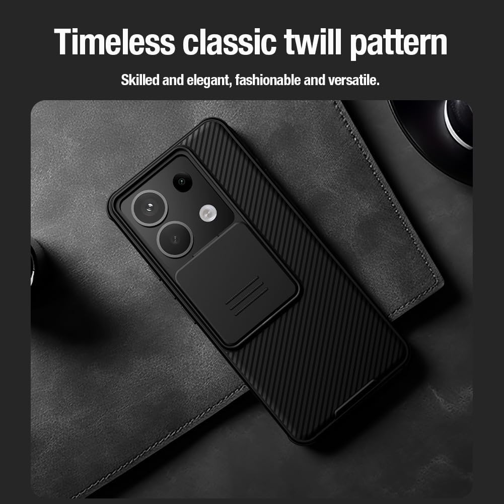 Thumbnail 6 de Xiaomi Redmi Note 13 Pro 5G slim shockproof case with slide camera lens cover (CamShield) in Black
