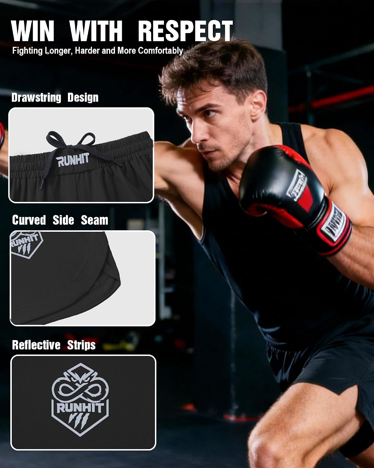 Thumbnail 2 de Runhit BJJ Shorts Polyester-Spandex Blend