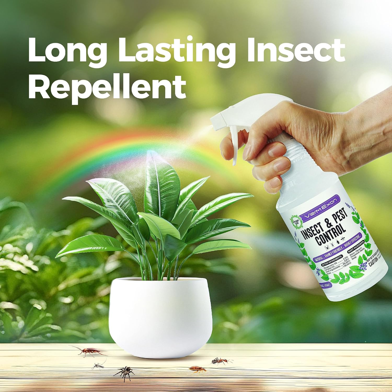 Detalle de VermExon Peppermint Oil Insect & Pest Control Spray, 16 oz Plant-Based Formula