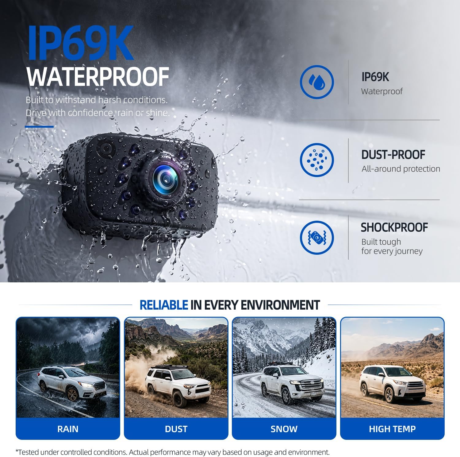 Thumbnail 4 de eRapta AGQT01 Backup Camera: 1080P AHD, IP69K Waterproof, License Plate Rear/Front View