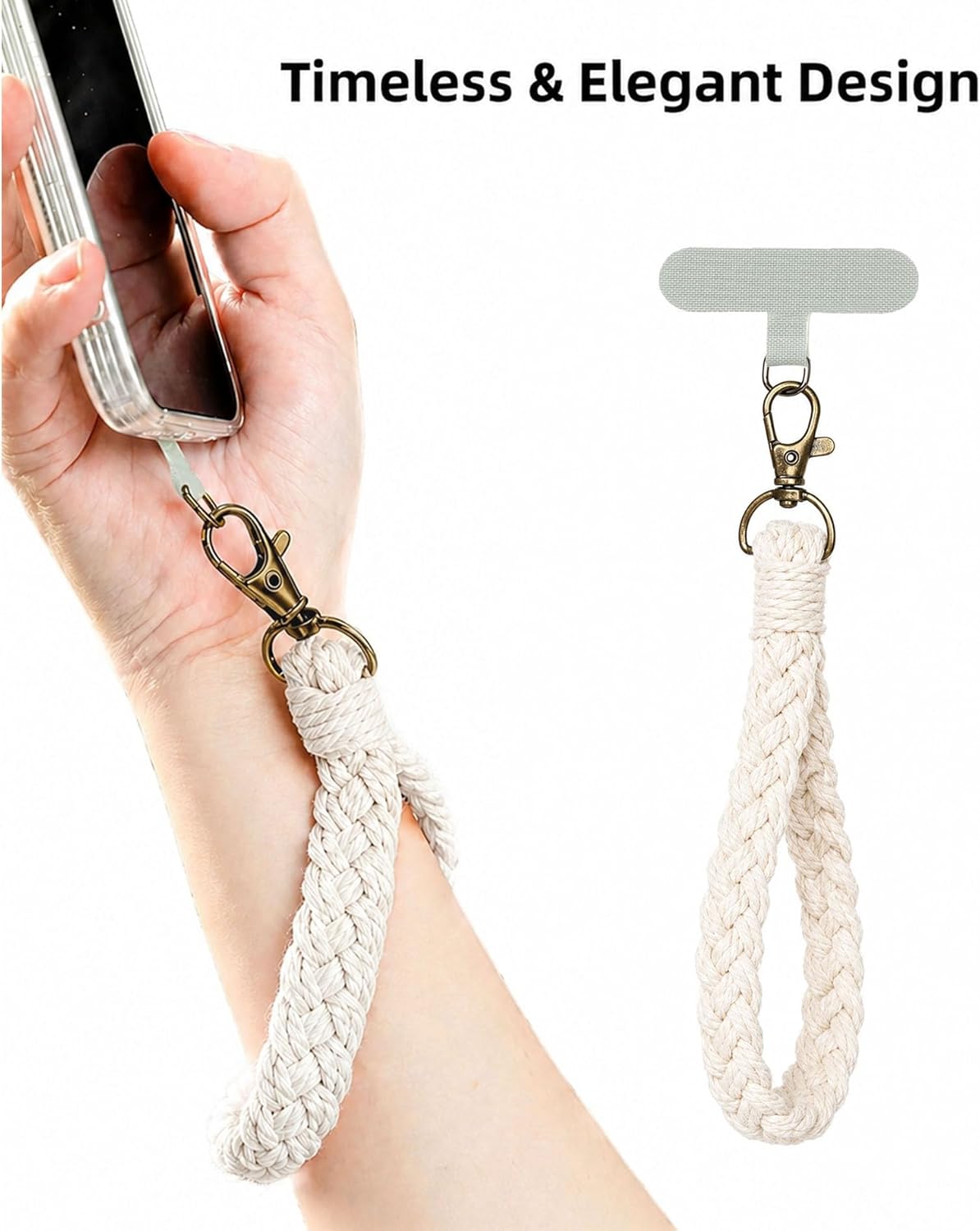 Detalle 2 de Artisoul Handykette Universal – Makramee Handband 2-in-1, kompatibel mit allen Smartphones