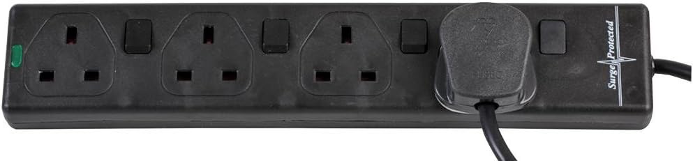Detalle de Pro Elec PL15331PL 3m Switched Surge Protected Extension Lead – White