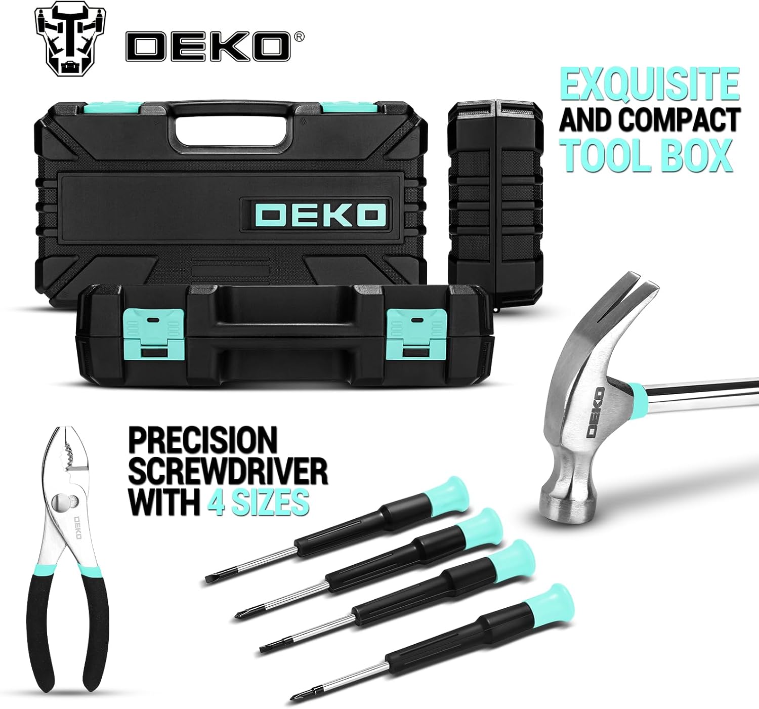 Thumbnail 4 de DEKO 62-Piece Tool Kit Tool Set in Moulded Plastic Box for Home Repair & DIY