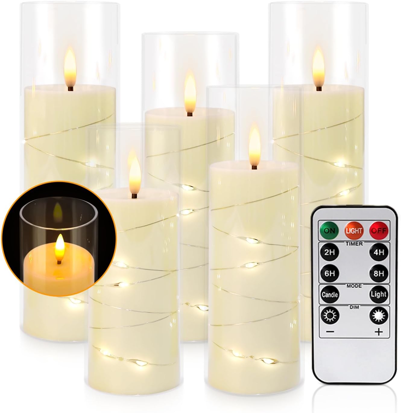 Detalle de CAKETYCG Flameless LED Candles, 5-Pack