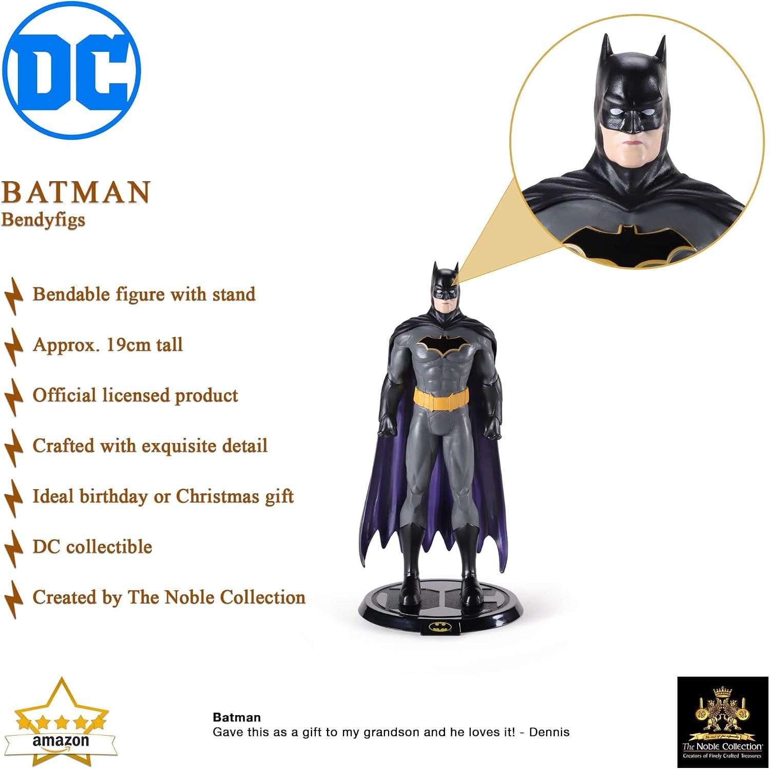 Detalle de The Noble Collection Bendyfigs Batman 19 cm