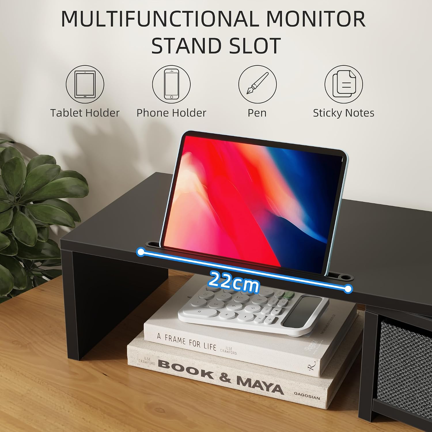 Thumbnail 6 de OYRREU Monitorerhöhung 15,5 cm für 2 Monitore