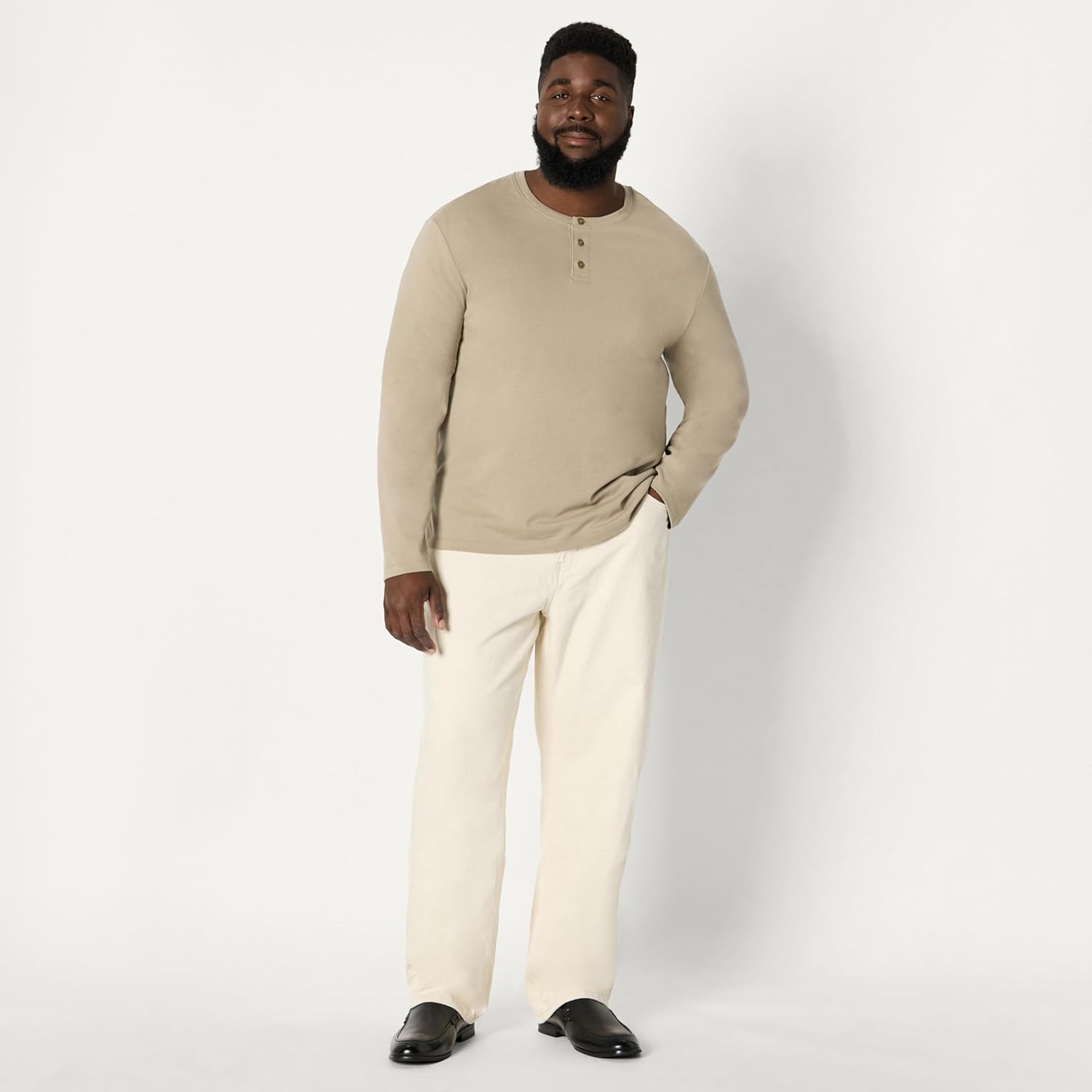 Thumbnail 6 de Amazon Essentials Herren Langärmeliges Henley-Shirt – ein klassischer Allrounder aus schwerem Baumwolljersey