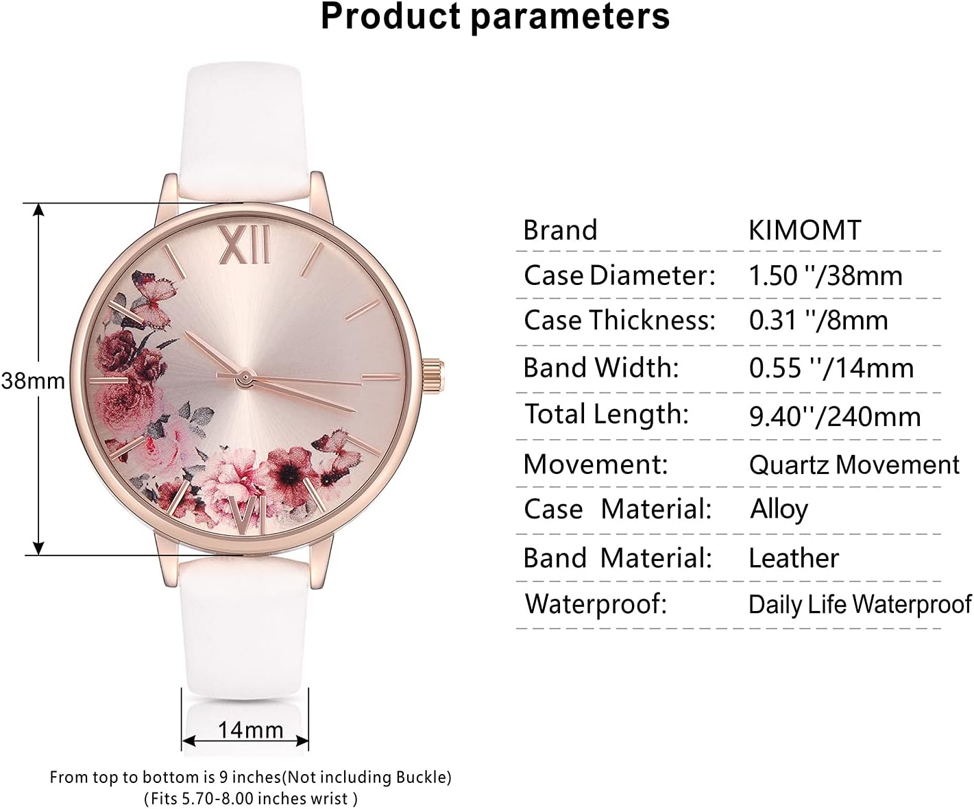 Thumbnail 2 de KIMOMT Montres Femmes – Bracelet en Cuir, Montre Quartz Étanche, Élégante et Polyvalente