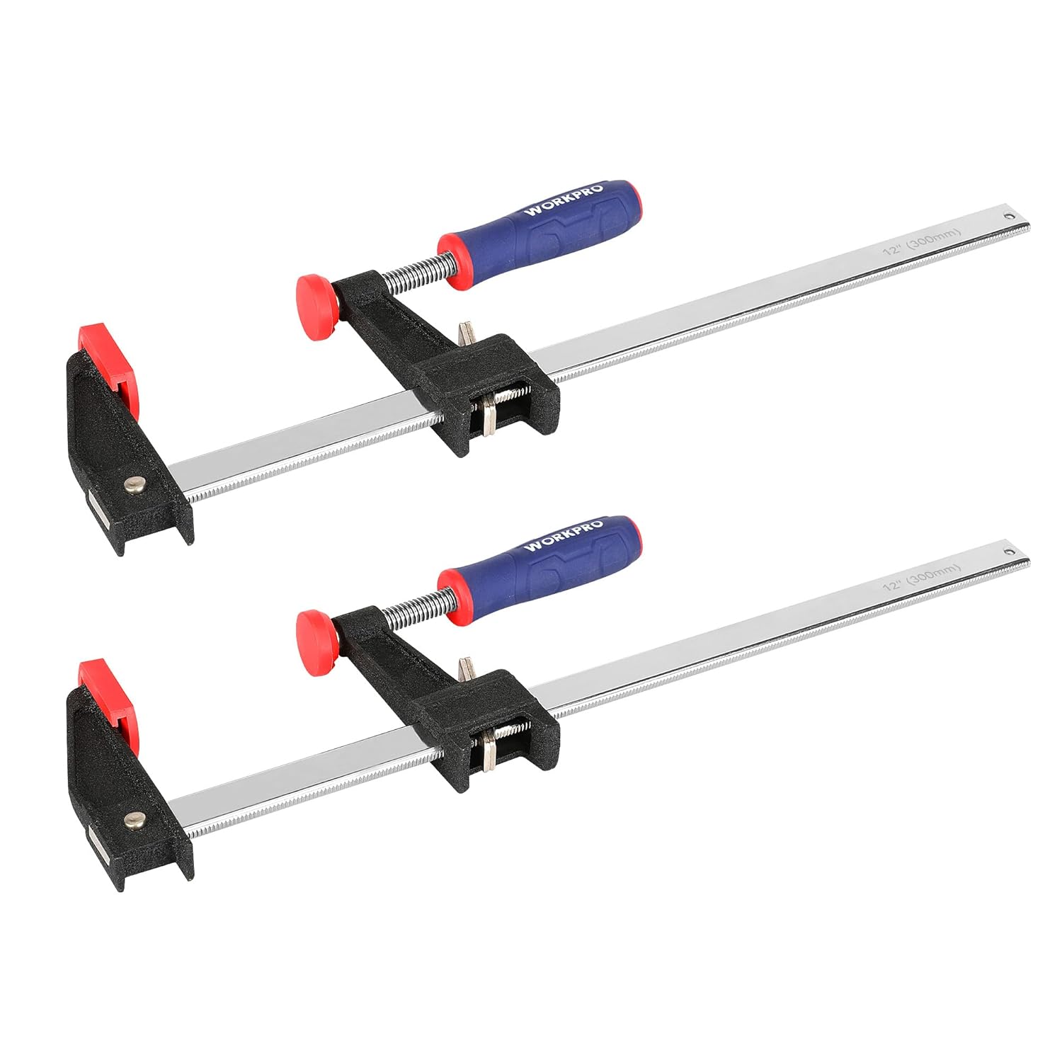WORKPRO Jeu de serre-joints métalliques à libération rapide – 2 pièces, largeur de serrage 300 mm, force max 272 kg