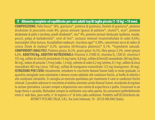 Detalle 2 de Natural Trainer Small&toy Cibo per Cani Adulti con Prosciutto crudo, 7 kg (Confezione da 1)