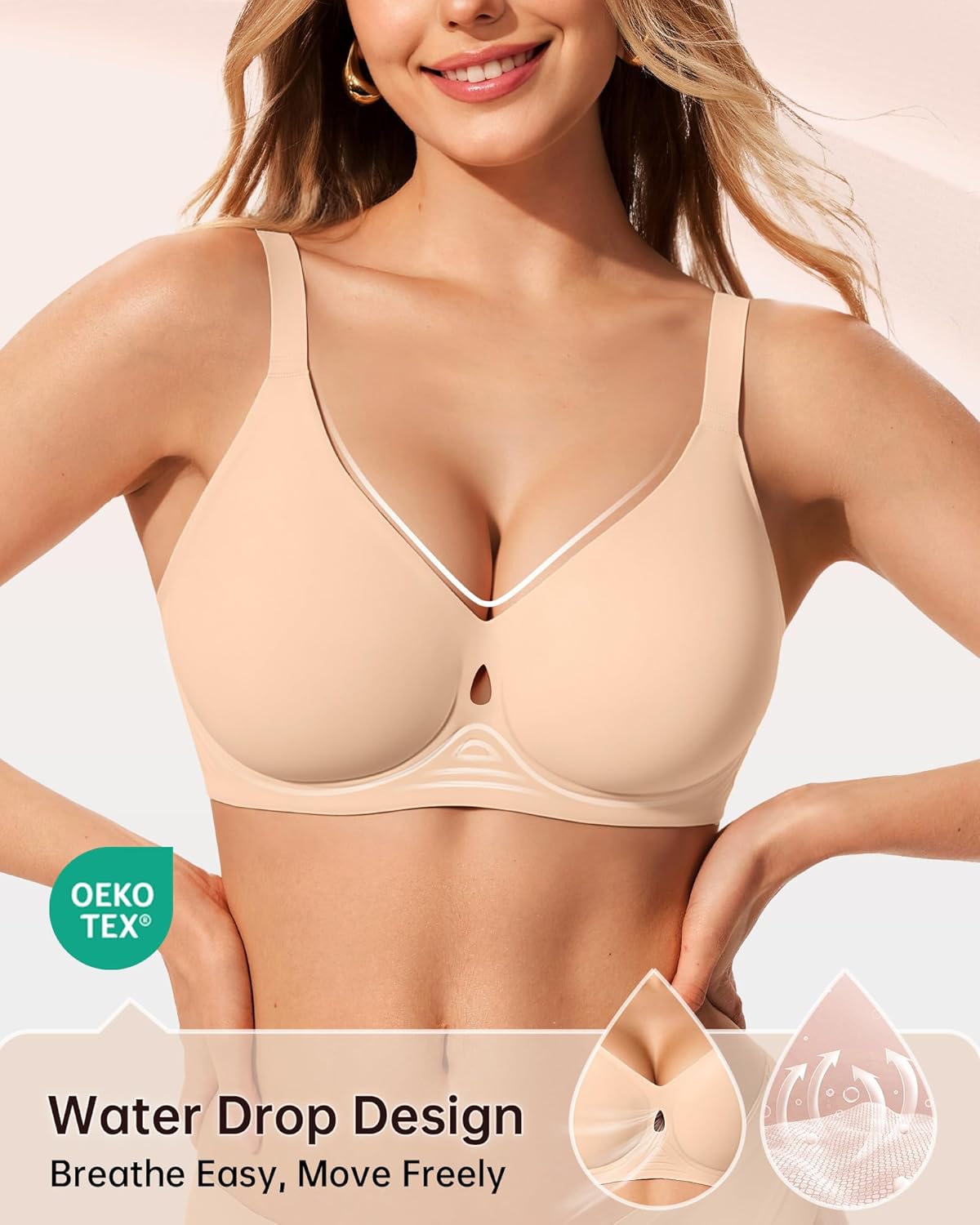 Thumbnail 1 de LetsJoli Wireless Push Up Bralette (No Underwire) with Seamless Full Coverage