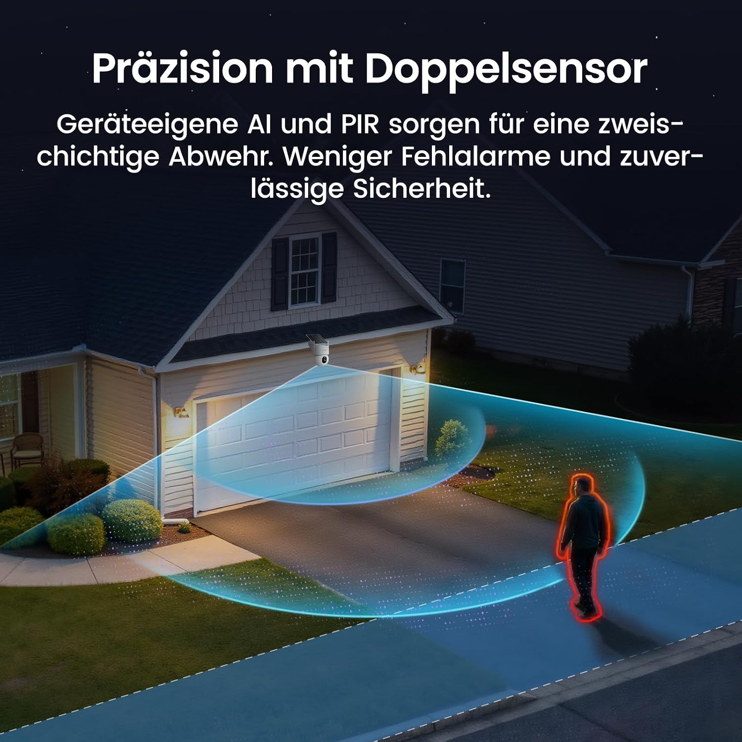 Detalle de aosu 4K 8MP D1 Max Außenüberwachungskamera mit Solar, 360° PTZ und aosubase 2.0