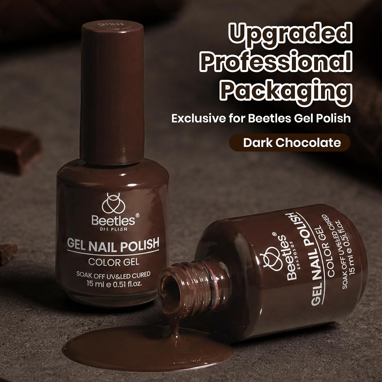 Detalle 2 de Beetles Brown Gel Nail Polish 15 mL