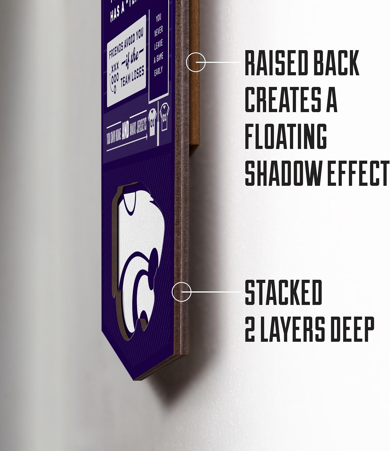 Detalle de YouTheFan Officially-Licensed NCAA 6x19 “Top 10 Signs” Fan Banner (3D, Official Team Logo)