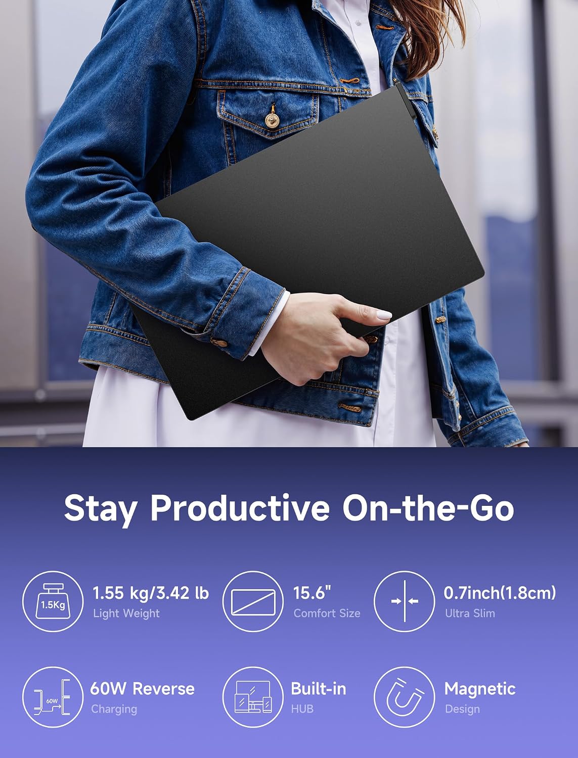 Thumbnail 6 de JSAUX FlipGo Lite 15.6" Dual/Triple Laptop Screen Extender — Windows Only