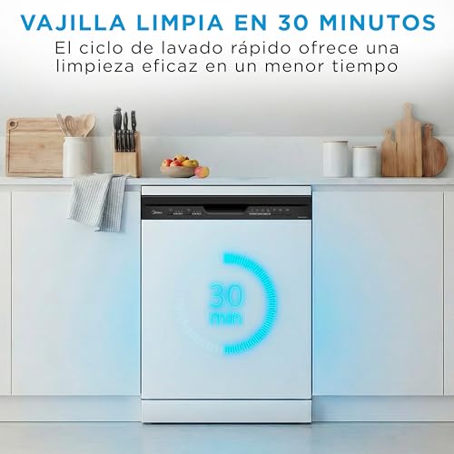 Thumbnail 7 de Midea Lavavajillas 60 cm Blanco para 12 servicios: libre instalación, 4 programas yMedia carga