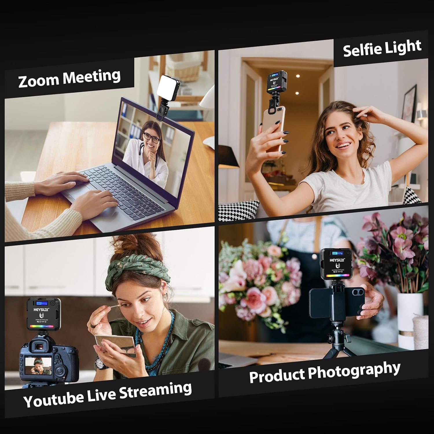 Thumbnail 5 de Heysliy Magnetic RGB Video Light – Portable, versatile LED for on‑the‑go photography