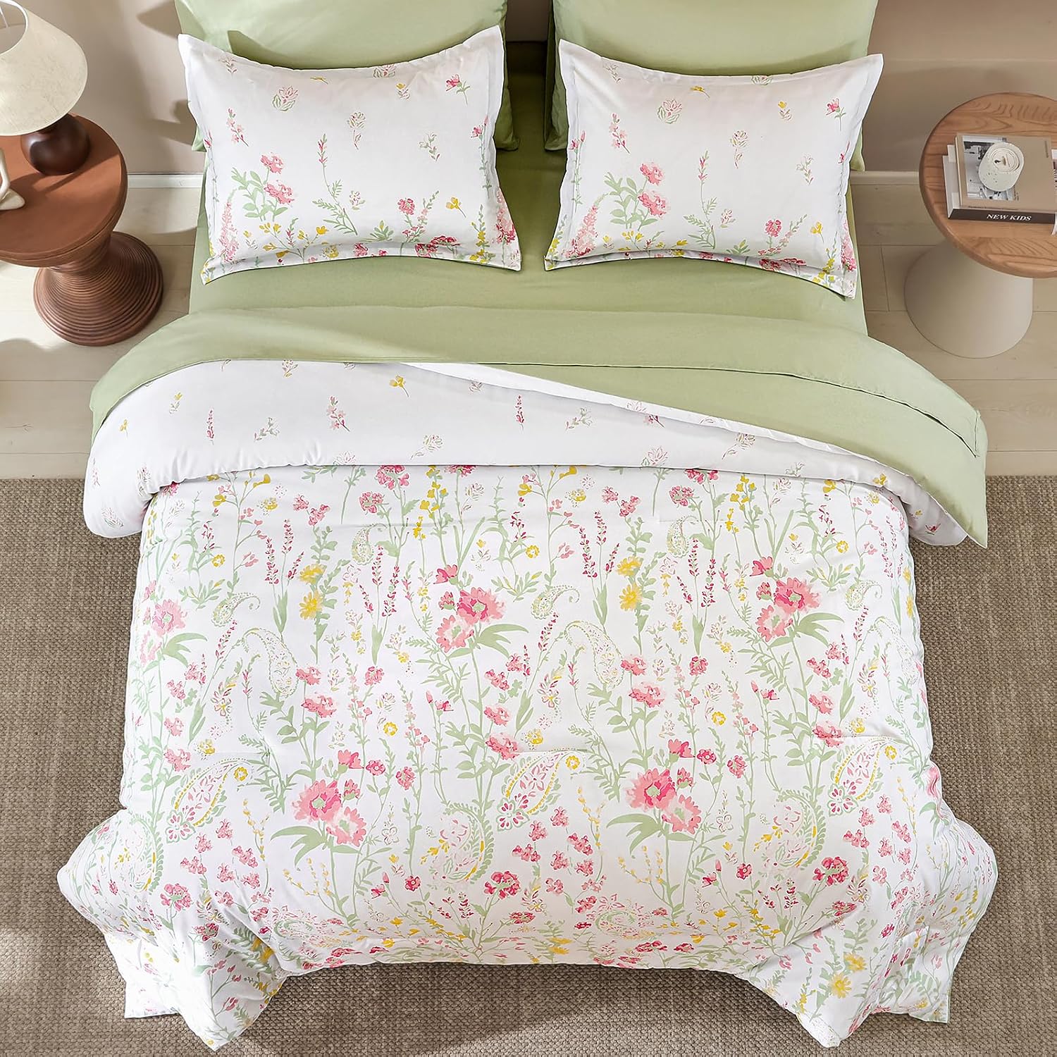 Detalle de Yiran King Floral Duvet Set 7-Piece