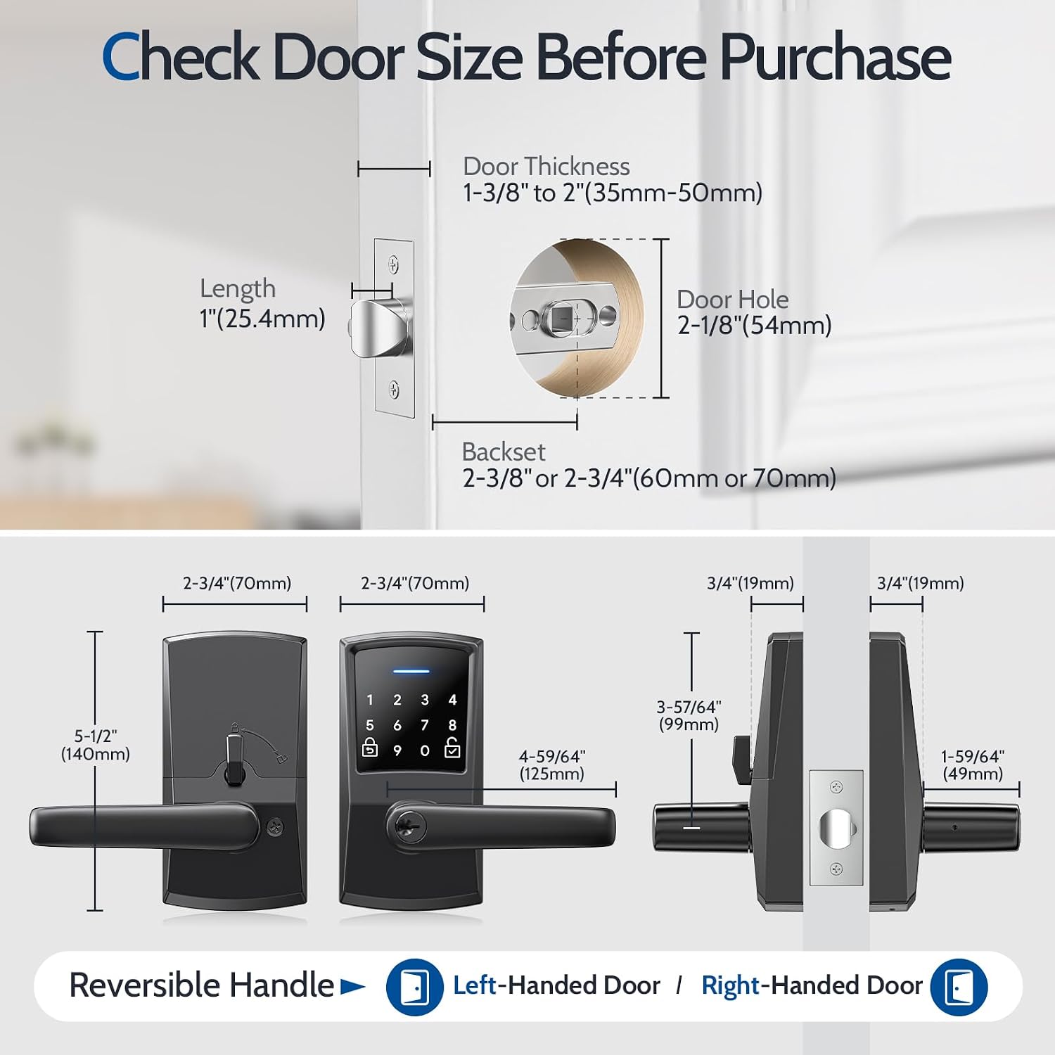 Detalle 2 de Nyboer Keypad Door Lock with Handle