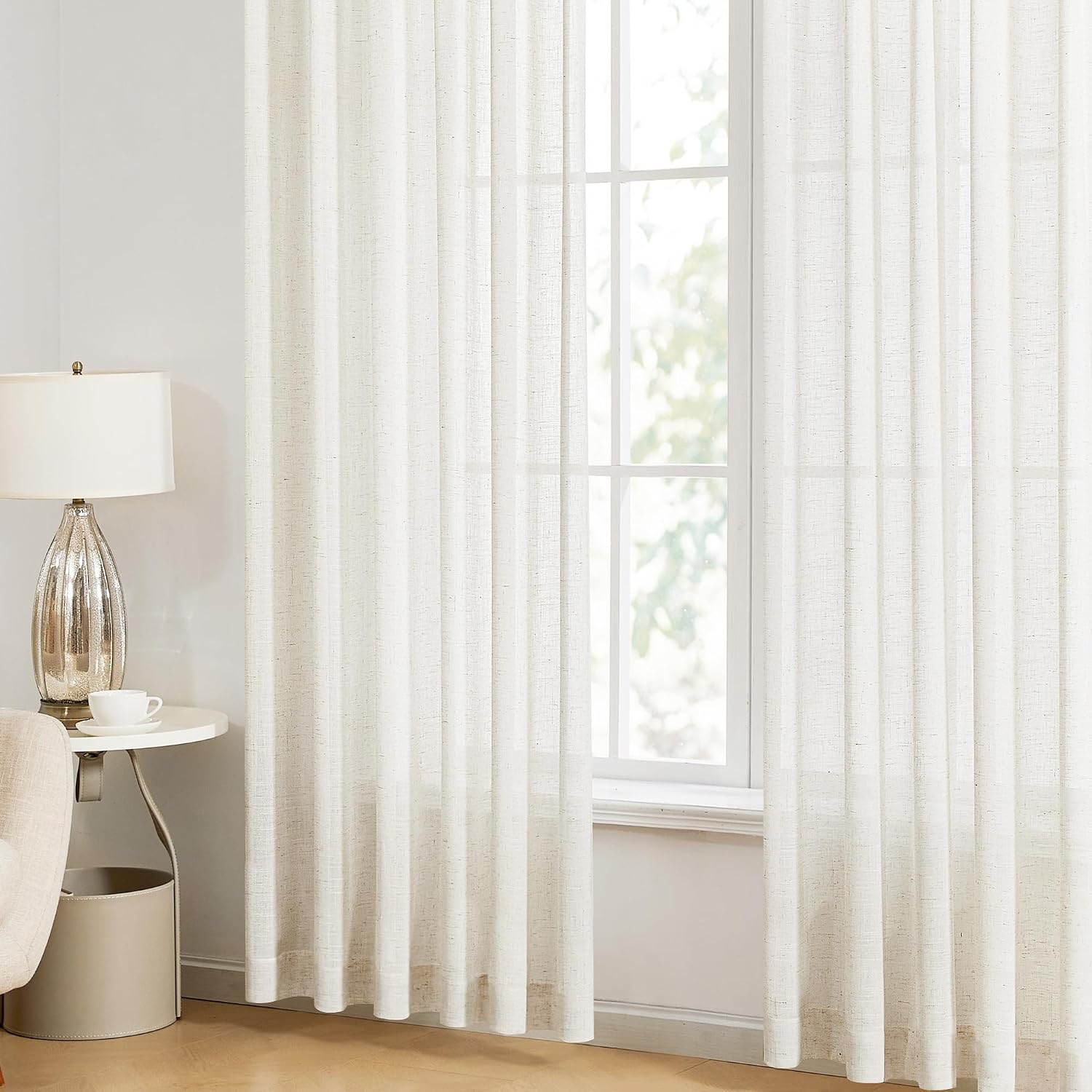 Detalle 2 de Deconovo 55 x 84 Inch Linen Sheer Curtains ๐