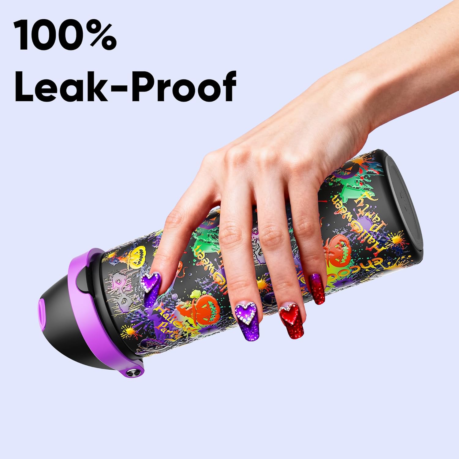 Thumbnail 4 de Encool Insulated Water Bottle with Straw (24 oz, Ghost Party) – Stainless Steel, Leak-Proof, BPA-Free