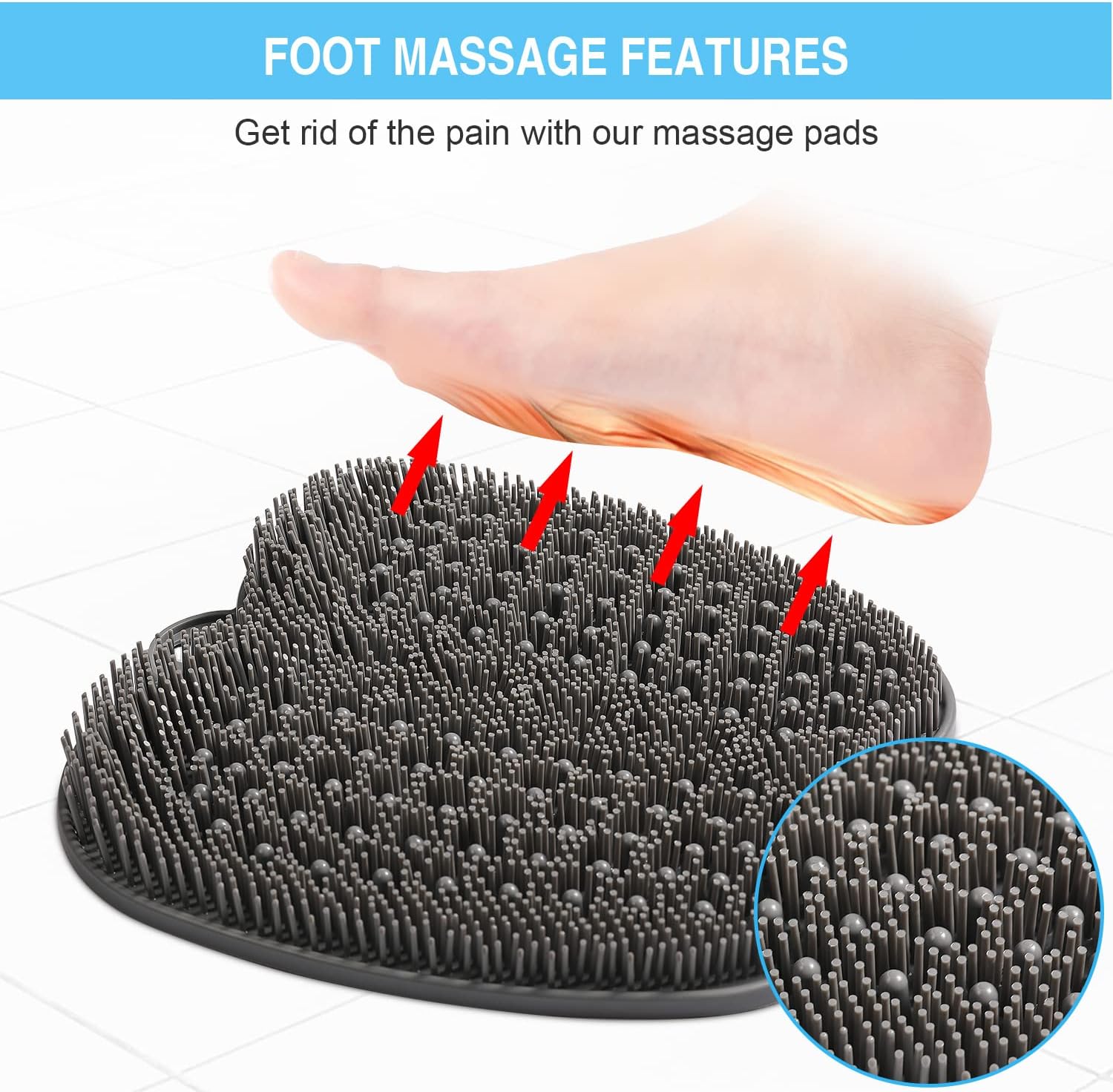 Thumbnail 5 de HONYIN Larger Shower Foot Scrubber 11x11