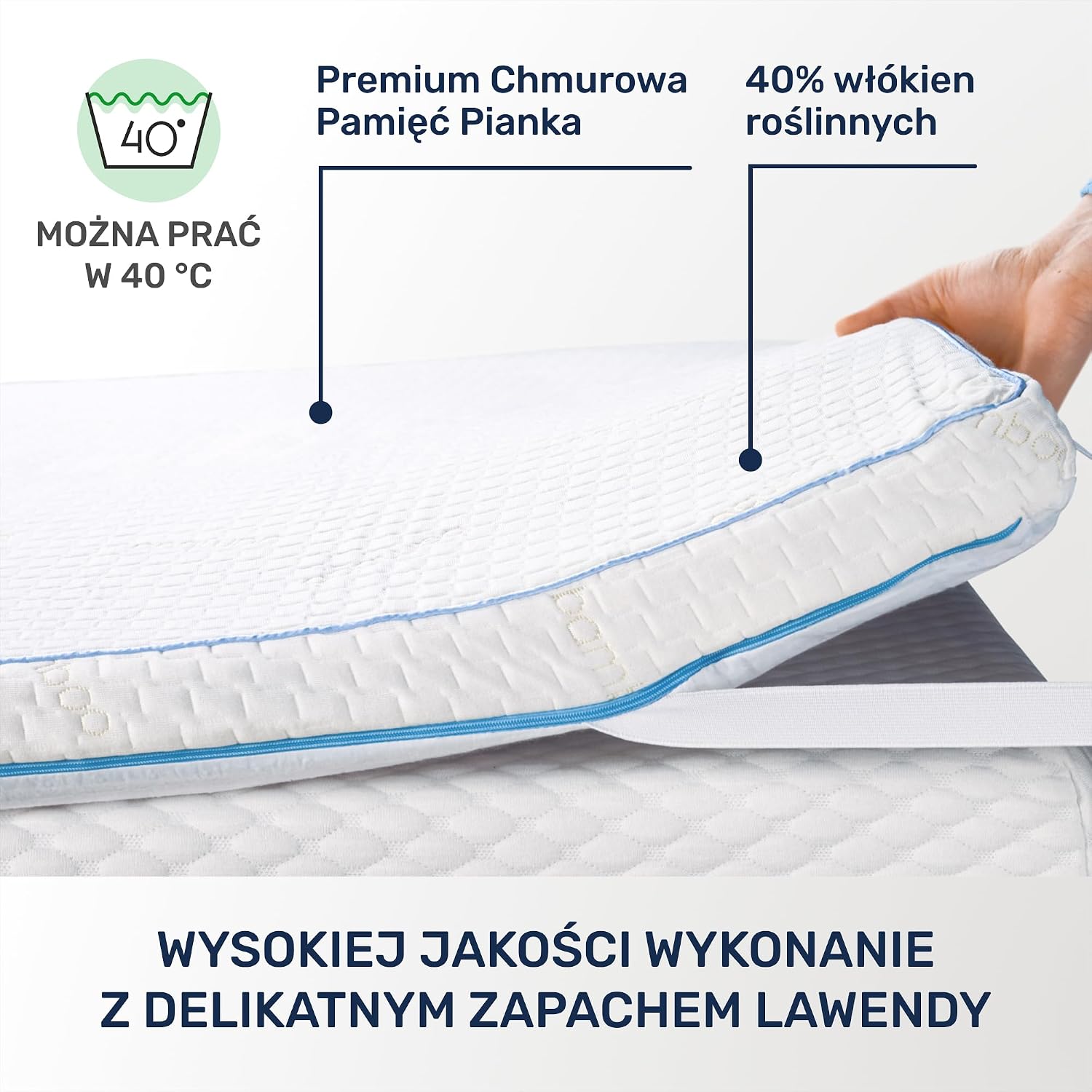 Detalle de Dailydream MWH-3083 Model M – topper z pianki visco 90x200 cm, 80–100 kg