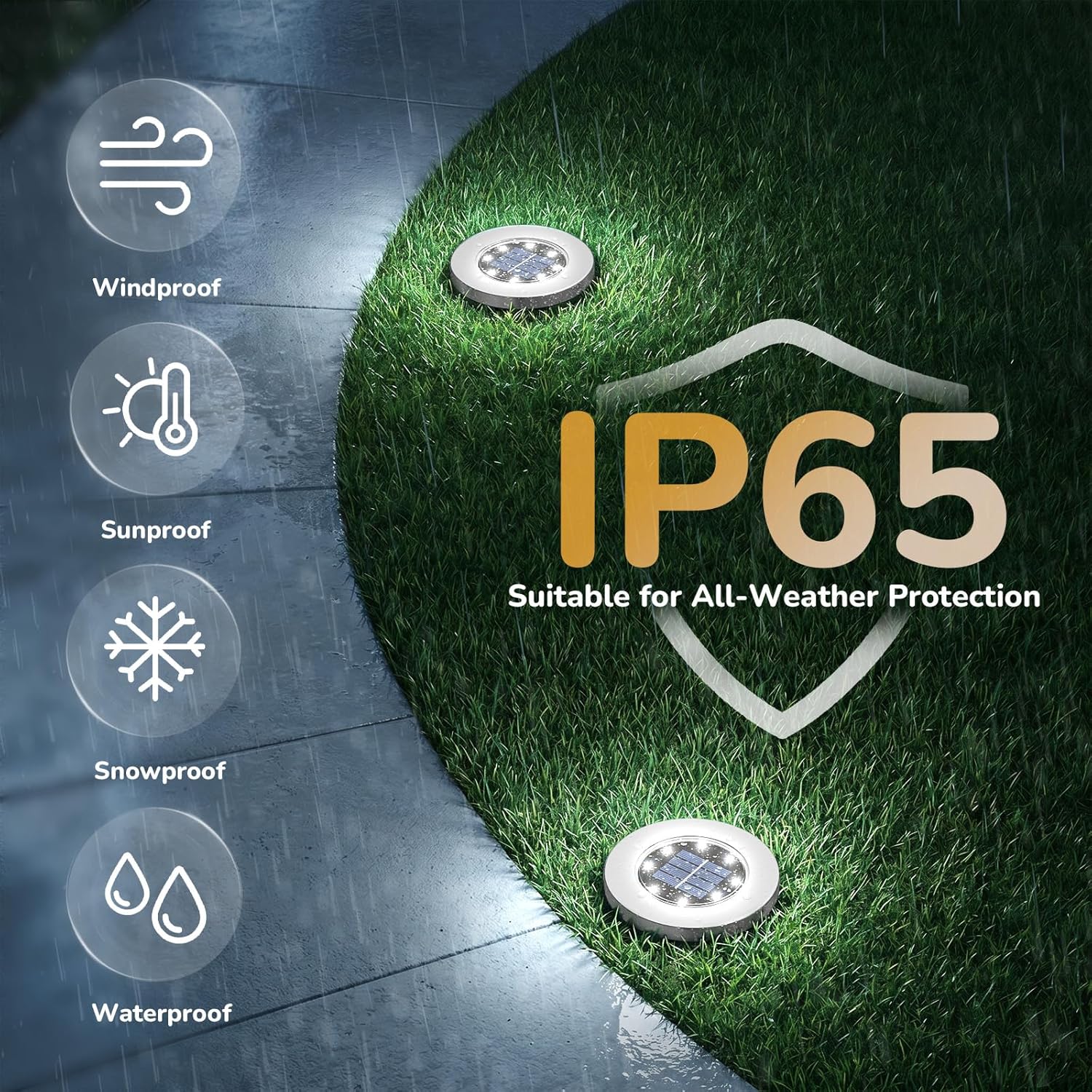 Thumbnail 1 de INCX 4.6-inch Solar Outdoor Lights (12-Pack) with Integrated Light Sensor, IP65, Cold White